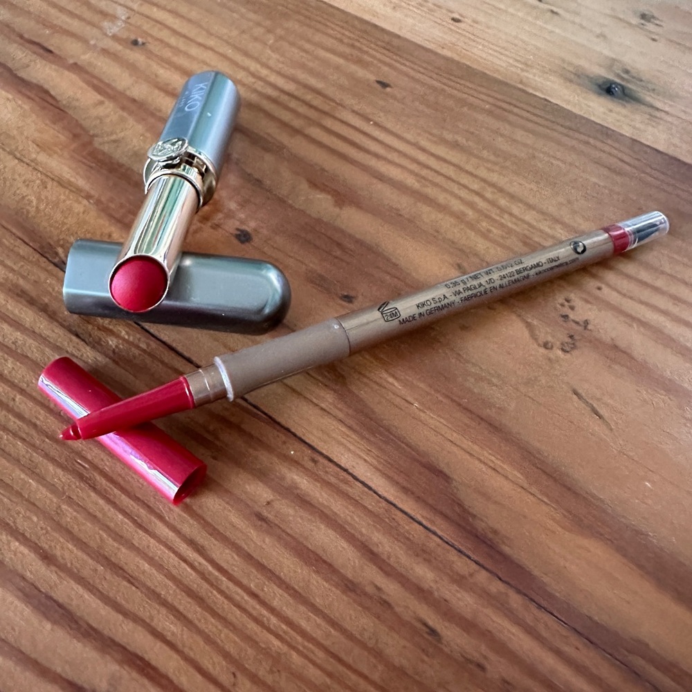 Kiko Milano red lipstick and lip liner - new, no box